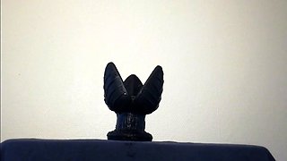 Crossdresser Takes Big Plug