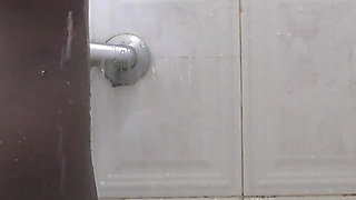 Beautiful Ebony with Small Titis Taking Shower