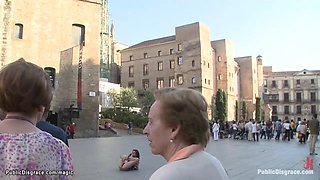 Spanish hottie fucked in van in public