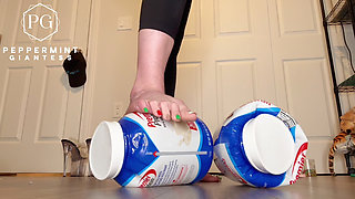 Size 16 Foot Domination: Protein Tubs Crushed Like Toys