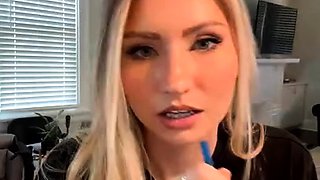 Sensational blonde glamour babe solo and she enjoys it