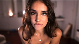 Cute curly brunette solo webcam masturbation