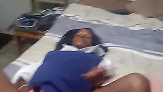 Stepdaddy Catches Stepdaughter Play with Vibrator Then Fuck Her Missionary