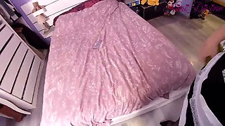I must punish the sexy maid by spanking her because she broken my chandelier!