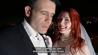 Vip4k. a naughty redheaded bride filmed a homemade porno vid with her spouse right after the wedding