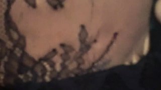 Babe wears lingerie and masturbating