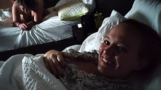 Raw Homemade Cuck POV - Real Cuckquean Wife Watches Husband Fuck Another Girl From Separate Bed