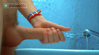 Got Blueballs During a Hot Date. Massive Discreet Cum at His Bathroom