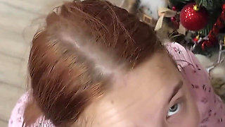 I Gave My Stepbrother a Blow Job for New Year's, and He Was Shocked!! We Almost Got Caught.