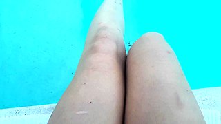 Outdoor solo scene with Ivana masturbating pussy