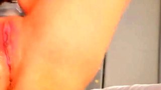 Blonde tight pussy babe solo toy fun in glamour masturbation