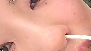 Tsubame Amai Blows Her Nose and Rubs the Mucus on Your Face - Nose Fetish