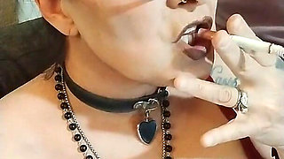 MILF Smoking in a Bra