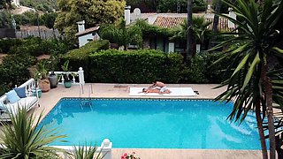 Incredible fuck in the pool with Tru Kait and I cum on top
