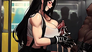 Tifa Gives Strangers Sneaky Handjobs On The Midgar Train