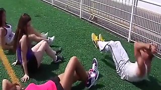 Babe Riding Cock After Practise With Busty French And Phoebe Luxure