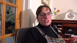 AuntJudysXXX - Your 48yo Busty Redhead Boss Ruby Cattrall Sucks Your Cock at the Office