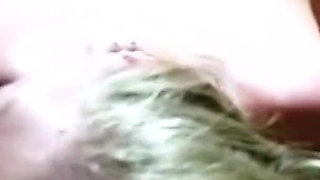 Blonde teen is tied up and fucked by two older guys