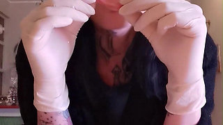 I'm Hungry Now Eating Salmon White Latex Gloves Goddesslolli