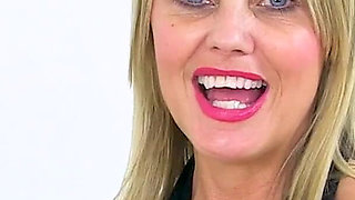 British MILF Sofia Rae Peels off Her Tights and Work Her Craving Pussy with a Dildo