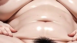 Very Obese Woman Solo Masturbation - Dripping Hairy Pussy on Bed