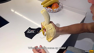 Stupid Wife Makes Footjob and Takes Cock in Her Ass After Losing Her Memory