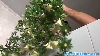 Chesty chef facialized in hilarious kitchen scene
