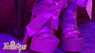 Aubree Valentine Lingerie Masturbation - Fingering Her Trimmed Pussy & Moaning in Stockings