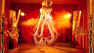 Raunchy Redhead enjoys nylon fetish sex