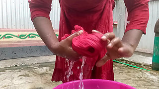 Amateur Desi Hot Step Mom Big Ass Big Nipple Outdoor Shower Exclusive Scene Captured By Her Step Son