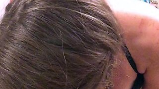 Sweet amateur babe goes solo with yellow dildo