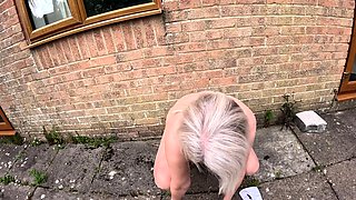 A quick piss on the patio