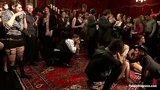 Ryder Goodees Cattle Prod Birthday Bash: Simone Sonay Bowed by Big-Tits Femdom