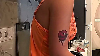 Super Hot and Horny Real Petite Redhead From the University Touches Her Pussy Under Her Halloween Costume