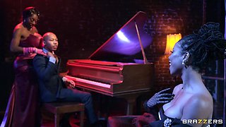 Darling Ebony Part 2: Black on Black Erotic Threesome with BBC Ricky Johnson, Kira Noir, and Ebony Mystique