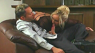 Horny Blonde MILF Gets Fucked Hard on the Couch