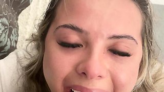 Hot blonde rides a big cock on webcam