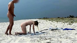 Amateur Nudist MILF Has Doggy-Style Fun at the Beach