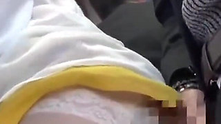 Crowded Bus Chaos. Her Lifted Miniskirt and Tight Curves Drive Every Passenger Wild - P16