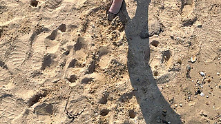 Stripping Out of My Little Black Mini Dress on the Beach and Then Playing with My Body in the Open