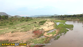 Cute Ebony Girlfriend Pussy Pounded By Big White Cock In a Public Park